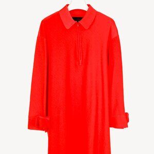 Marie Saint Pierre Hibiscus Ponte Bow-Cuff Long-Sleeve Dress